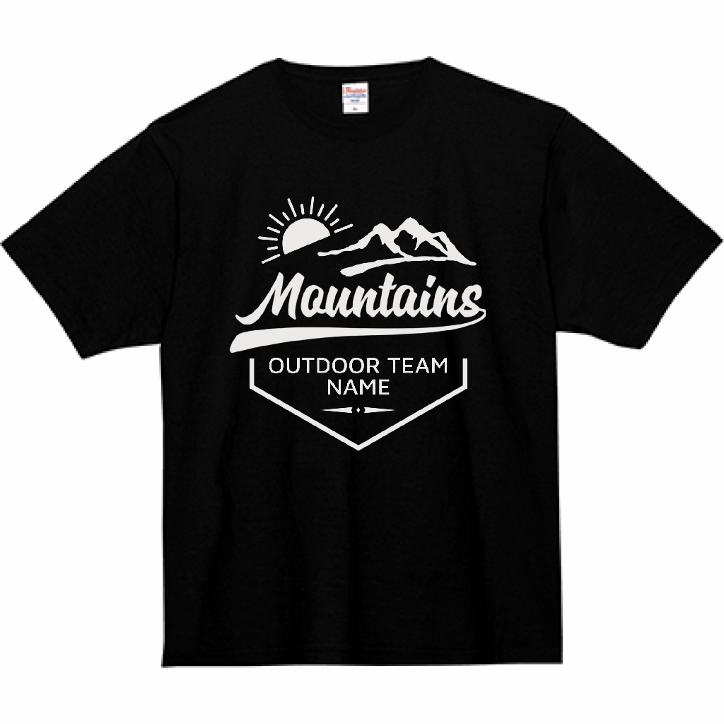 Printstar 7.4oz スーパーヘビーTシャツ 山のイラストとアウトドアの